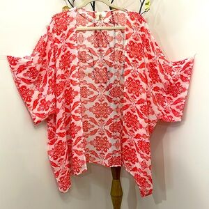 Bohemian Tropical Cruise Wear CoverUp Jacket Top Duster